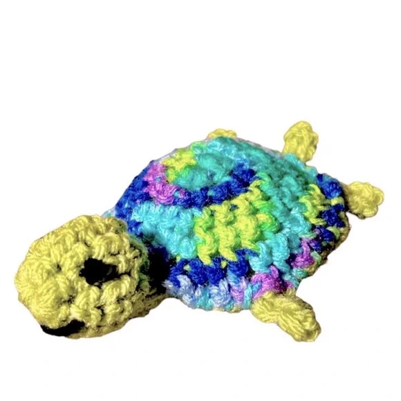 HAND CRAFTED Crochet Potent Organic Catnip Amigurumi Colorful Turtle Cat Toy - Picture 5 of 5